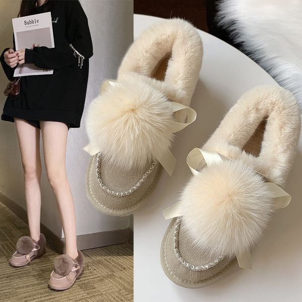 rabbit fur ball snow boots women winter 2020 new korean version of sweet bow and velvet short boots flat short tube women's shoes, Black
rabbit fur ball snow boots women winter 2020 new korean version of sweet bow and velvet short boots flat short tube women's shoes, Black