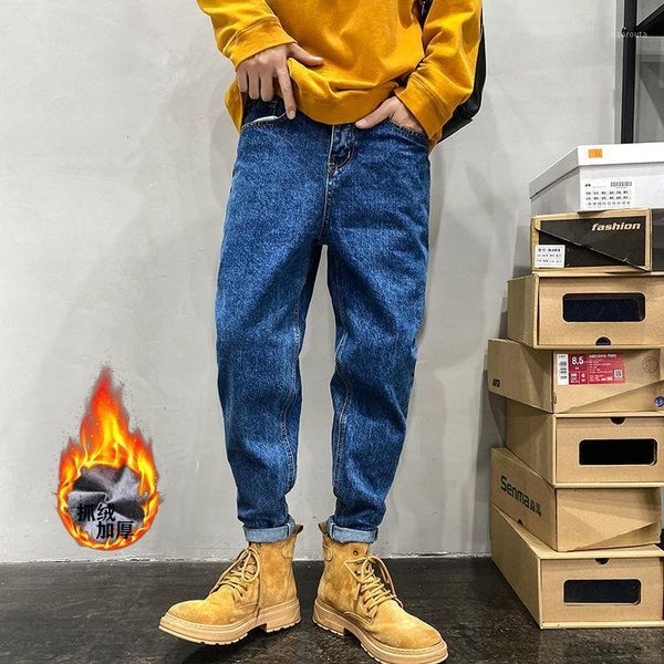 autumn winter plus velvet thick jeans men's warm fashion casual harem jeans men streetwear loose hip-hop denim trousers mens1, Blue
autumn winter plus velvet thick jeans men's warm fashion casual harem jeans men streetwear loose hip-hop denim trousers mens1, Blue
