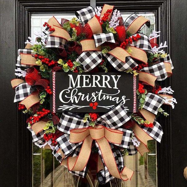 decorative flowers & wreaths 1pcs christmas wreath string front door hanging garland home decor
decorative flowers & wreaths 1pcs christmas wreath string front door hanging garland home decor