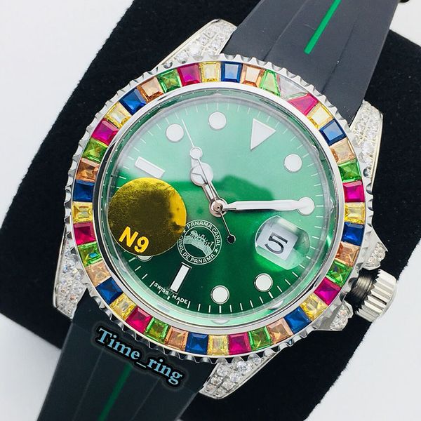 n9 edition 116610lv-97200 green dial color diamond bezel automatic mechanical movement mens watch black rubber strap designer watches, Slivery;brown
n9 edition 116610lv-97200 green dial color diamond bezel automatic mechanical movement mens watch black rubber strap designer watches, Slivery;brown