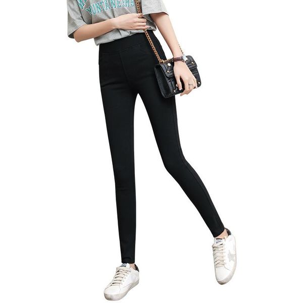 2021 new autumn and winter small feet pencil pants plus size small feet pants plus velvet leggings women, Black 
2021 new autumn and winter small feet pencil pants plus size small feet pants plus velvet leggings women, Black