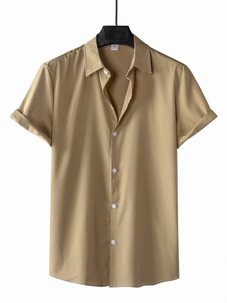 men solid button up shirt s491#, White;black
