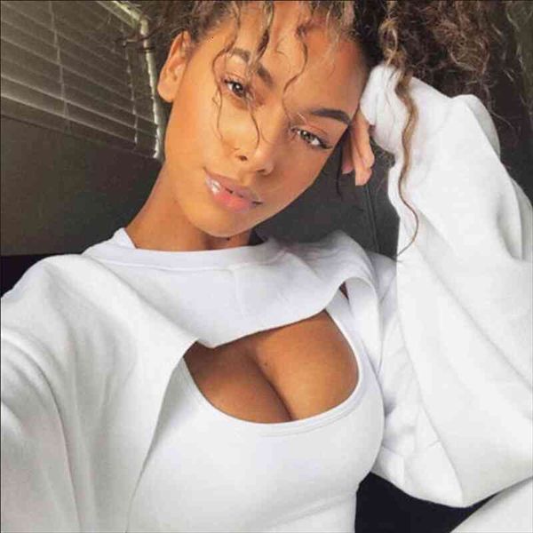 early autumn female fashion long sleeve hollow out solid crop women irregular sweatshirt s, Black
early autumn female fashion long sleeve hollow out solid crop women irregular sweatshirt s, Black