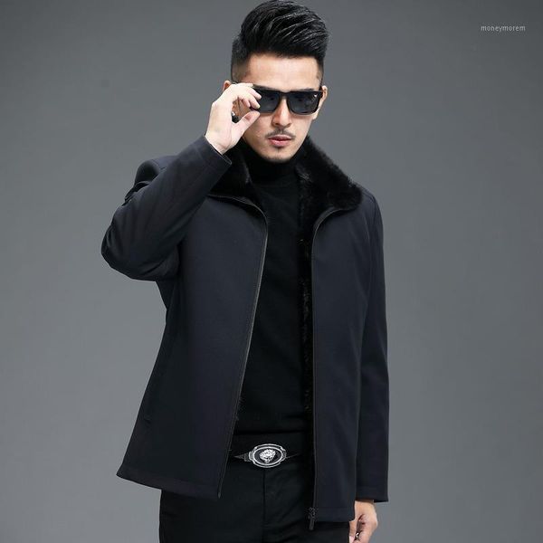 men's leather & faux more high-end men's warm winter mink bladder nick coat old coat1, Black
men's leather & faux more high-end men's warm winter mink bladder nick coat old coat1, Black