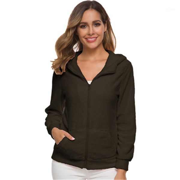 women zip hooded outerwear fashion occident solid color plush coats designer new female casual loose pocket outerwear, Black;brown
women zip hooded outerwear fashion occident solid color plush coats designer new female casual loose pocket outerwear, Black;brown