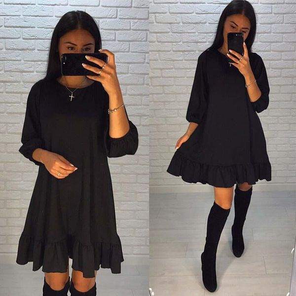 summer women dress fashion vintage patchwork party dress casual solid three quarter o neck a line women dresses, Black;gray
summer women dress fashion vintage patchwork party dress casual solid three quarter o neck a line women dresses, Black;gray