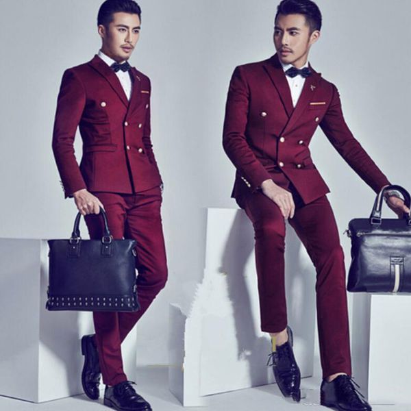 fashion business mens double breasted suits slim fit gentleman mens formal wear for man handsome groom wedding tuxedos (jacket+pants, Black;gray
fashion business mens double breasted suits slim fit gentleman mens formal wear for man handsome groom wedding tuxedos (jacket+pants, Black;gray