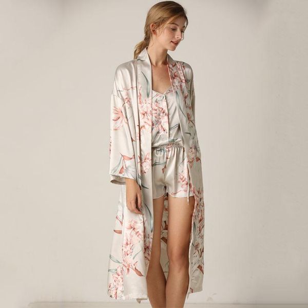 women's sleepwear satin print flower 3pcs kimono gown women nighty&robe suit bathrobe intimate lingerie silky nightwear nightgown, Black;red
women's sleepwear satin print flower 3pcs kimono gown women nighty&robe suit bathrobe intimate lingerie silky nightwear nightgown, Black;red