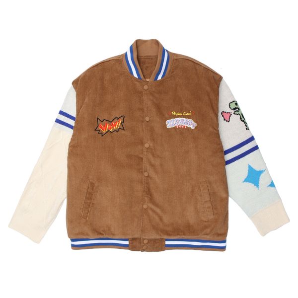 2021 new mens patchwork corduroy parkas jackets streetwear embroidery baseball coat winter harajuku hip hop bomber jacket 4mw8, Black
2021 new mens patchwork corduroy parkas jackets streetwear embroidery baseball coat winter harajuku hip hop bomber jacket 4mw8, Black