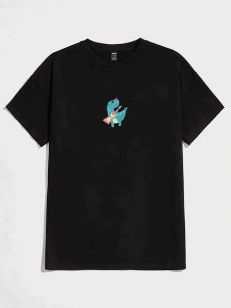men dinosaur print round neck tee p9fd#, White;black
men dinosaur print round neck tee p9fd#, White;black