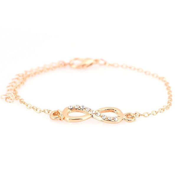 charm bracelets fashion infinity bracelet for women with crystal stones number 8 chain, Golden;silver
charm bracelets fashion infinity bracelet for women with crystal stones number 8 chain, Golden;silver