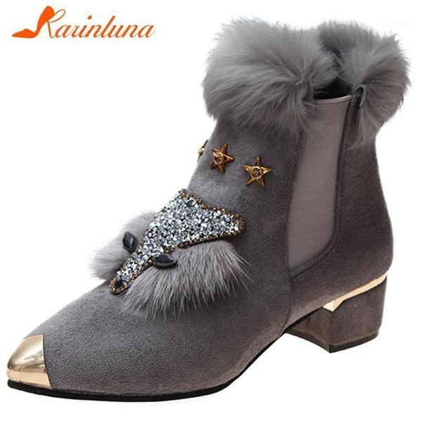 karin lady 2020 winter boots square heels crystal decoration boots women metal pointed toe ankle shoes woman1, Black
karin lady 2020 winter boots square heels crystal decoration boots women metal pointed toe ankle shoes woman1, Black