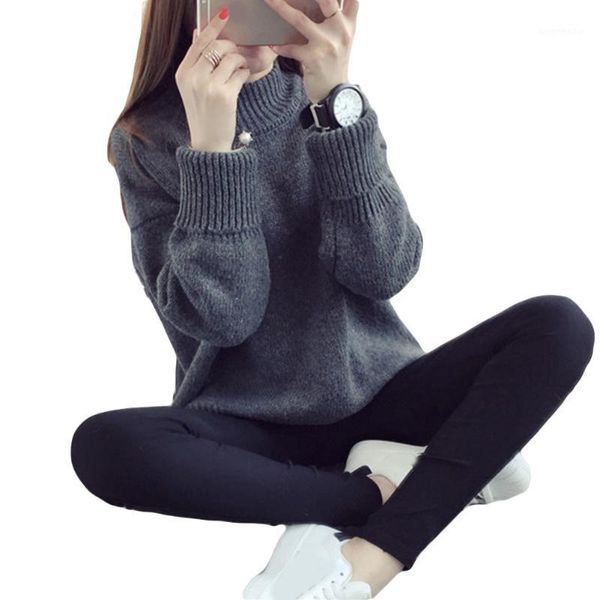 half-high collar thick sweater women sweater winter loose round collar grey wine red blackish green1, White;black
half-high collar thick sweater women sweater winter loose round collar grey wine red blackish green1, White;black
