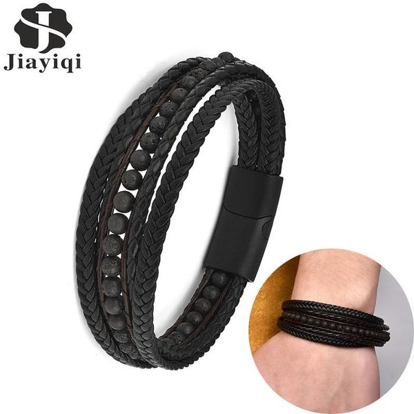 charm bracelets jiayiqi natural lava stone yoga bracelet leather stainless steel magnetic clasp multilayer braid rope chain bangle men jewel, Golden;silver
charm bracelets jiayiqi natural lava stone yoga bracelet leather stainless steel magnetic clasp multilayer braid rope chain bangle men jewel, Golden;silver