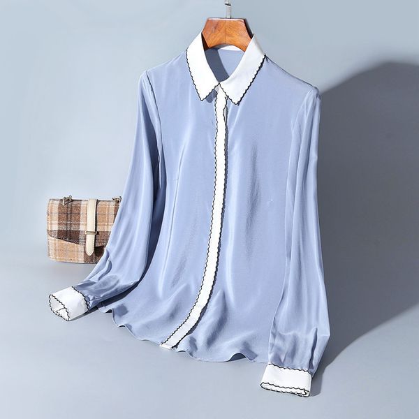 2020 contrast new silk amendment shirt of women's breasted fashion style european and cardigan buti, White
2020 contrast new silk amendment shirt of women's breasted fashion style european and cardigan buti, White