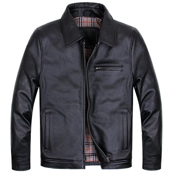 men's leather & faux genuine men real cow autumn winter for mens clothing vintage plus size jacket casacos a005-2 yy766, Black
men's leather & faux genuine men real cow autumn winter for mens clothing vintage plus size jacket casacos a005-2 yy766, Black
