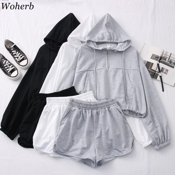 woherb 2020 autumn casual suit two piece outfits for women hooded sweatshirt +elastic waist short pants korean chic 2 piece set, Gray
woherb 2020 autumn casual suit two piece outfits for women hooded sweatshirt +elastic waist short pants korean chic 2 piece set, Gray