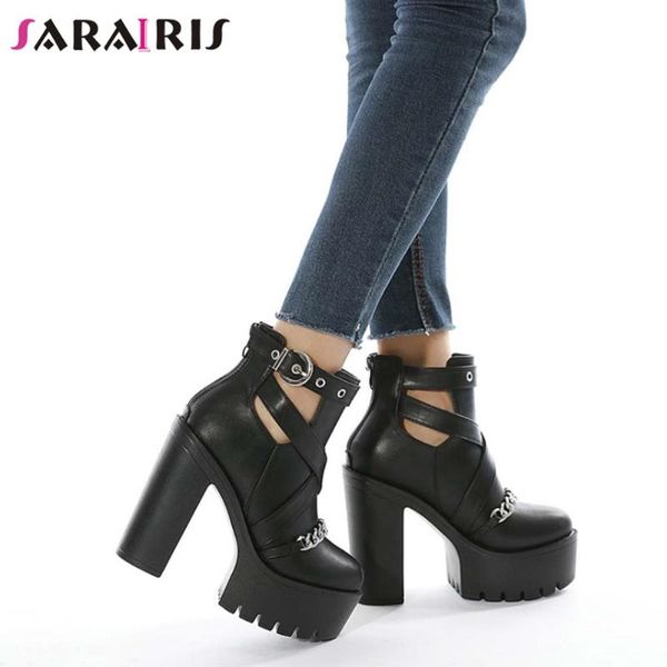 sarairis platform square heel boots women metal decoration chain high heels boots ladies shoes, Black
sarairis platform square heel boots women metal decoration chain high heels boots ladies shoes, Black