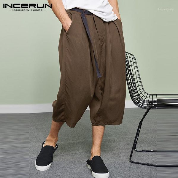 incerun summer solid color casual pants men lace up 2020 baggy joggers thin trousers vintage streetwear mens calf-length pants1, Black
incerun summer solid color casual pants men lace up 2020 baggy joggers thin trousers vintage streetwear mens calf-length pants1, Black