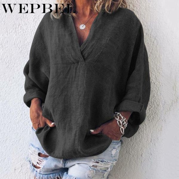 wepbel women's long sleeve deep v-neck blouses spring summer tunic plus size ladies shirts pullover loose linen blouses1, White
wepbel women's long sleeve deep v-neck blouses spring summer tunic plus size ladies shirts pullover loose linen blouses1, White