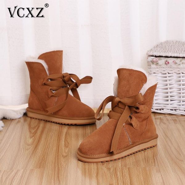 vcxz 2020 cowhide leather fashion girls winter lace up boots for sheep fur lined warm comfortable women snow boots, Black
vcxz 2020 cowhide leather fashion girls winter lace up boots for sheep fur lined warm comfortable women snow boots, Black