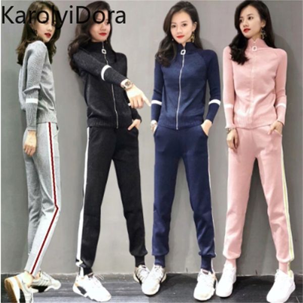 women's suit 2020 spring autumn women's suit knit sweater pants sports casual fashion two-piece lj201012, Gray
women's suit 2020 spring autumn women's suit knit sweater pants sports casual fashion two-piece lj201012, Gray