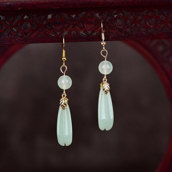 dangle & chandelier earrings charm jadeite jewellery fashion accessories emerald beads jade natural carved amulet gifts for her woman, Silver 
dangle & chandelier earrings charm jadeite jewellery fashion accessories emerald beads jade natural carved amulet gifts for her woman, Silver