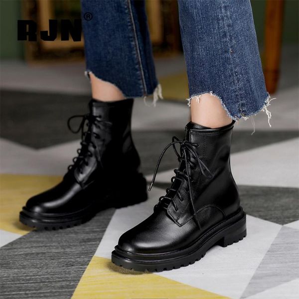 boots rjn stylish autumn ankle cow leather round toe lace-up women shoes rubber outsole anti-skid ro310, Black
boots rjn stylish autumn ankle cow leather round toe lace-up women shoes rubber outsole anti-skid ro310, Black