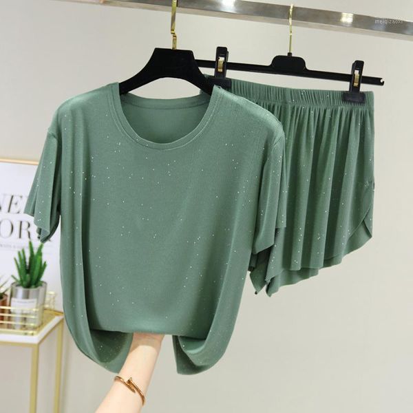 casual women suit sleepwear nightwear t-shirt + shorts set suit home solid pajamas set ladies two piece nightdress nightgown1, Black;red
casual women suit sleepwear nightwear t-shirt + shorts set suit home solid pajamas set ladies two piece nightdress nightgown1, Black;red