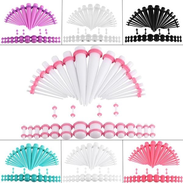 36pcs/lot acrylic ear gauges taper and plug stretching kits mix color flesh tunnel plug expansion body piercing jewelry 14g-00g q jlleno, Silver
36pcs/lot acrylic ear gauges taper and plug stretching kits mix color flesh tunnel plug expansion body piercing jewelry 14g-00g q jlleno, Silver