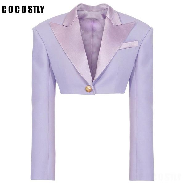 new 2021 designer purple blazer women short coat satin collar single button short crop woman blazers and jackets, White;black
new 2021 designer purple blazer women short coat satin collar single button short crop woman blazers and jackets, White;black