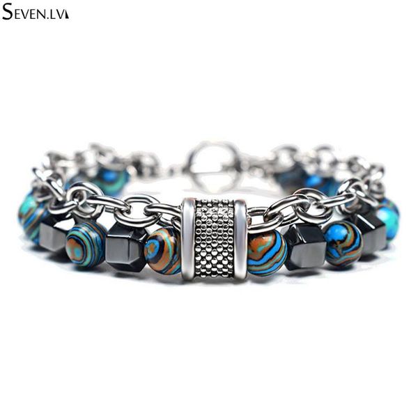 charm bracelets 8mm natural stone hematite beads bracelet fashion jewelry stainless steel double chain wholesale for men, Golden;silver
charm bracelets 8mm natural stone hematite beads bracelet fashion jewelry stainless steel double chain wholesale for men, Golden;silver