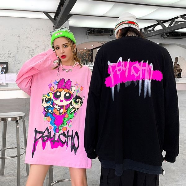 popular brand autumn new lovers cartoon printed long-sleeved t-shirt men and women lovers loose all-match long sleeve 201203, White;black
popular brand autumn new lovers cartoon printed long-sleeved t-shirt men and women lovers loose all-match long sleeve 201203, White;black