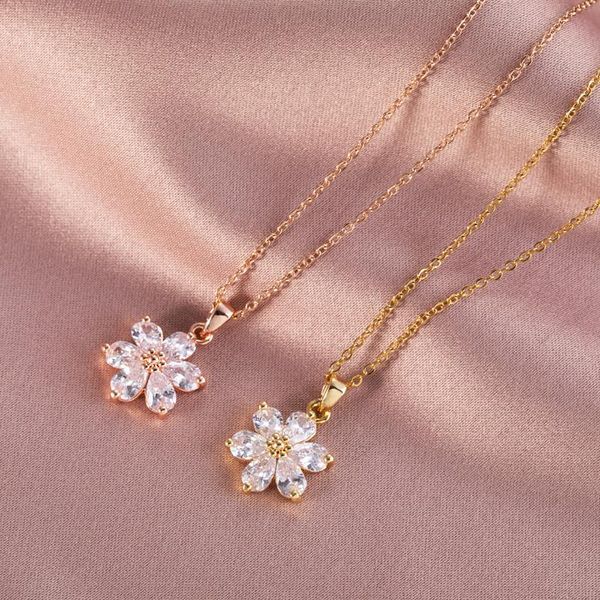 pendant necklaces fashion crystal flower necklace for women girls cute plant charms stainless steel choker jewelry birthday gifts, Silver
pendant necklaces fashion crystal flower necklace for women girls cute plant charms stainless steel choker jewelry birthday gifts, Silver