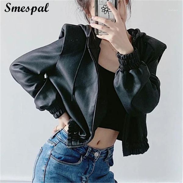 women fashion hooded pu leather crop zip jacket coat faux leather clothes for women abrigos mujer invierno 20201, Black
women fashion hooded pu leather crop zip jacket coat faux leather clothes for women abrigos mujer invierno 20201, Black