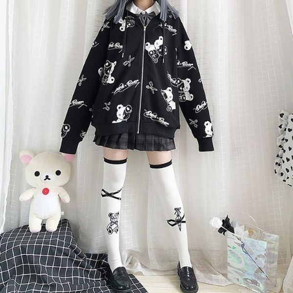 gothic sweatshirt women fashion autumn winter clothes women hoodies korean long sleeve zip up hoodie plus velvet warm pullover 201203, Black
gothic sweatshirt women fashion autumn winter clothes women hoodies korean long sleeve zip up hoodie plus velvet warm pullover 201203, Black