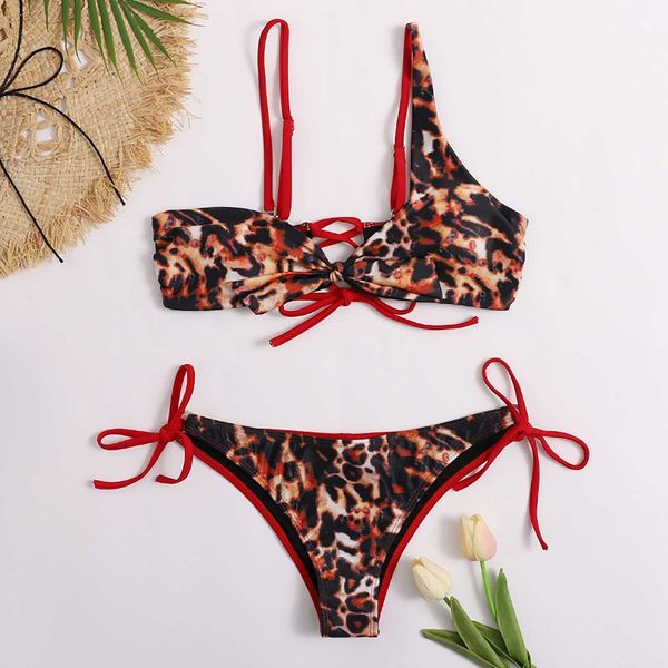 swimwear women's 2021 women leopard print split sling bra bikini panties swimsuit beachwear #srn, White;black
swimwear women's 2021 women leopard print split sling bra bikini panties swimsuit beachwear #srn, White;black