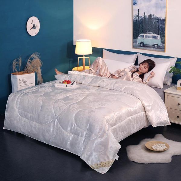 mulberry silk quilt core satin jacquard 100 autumn and winter quilt double1