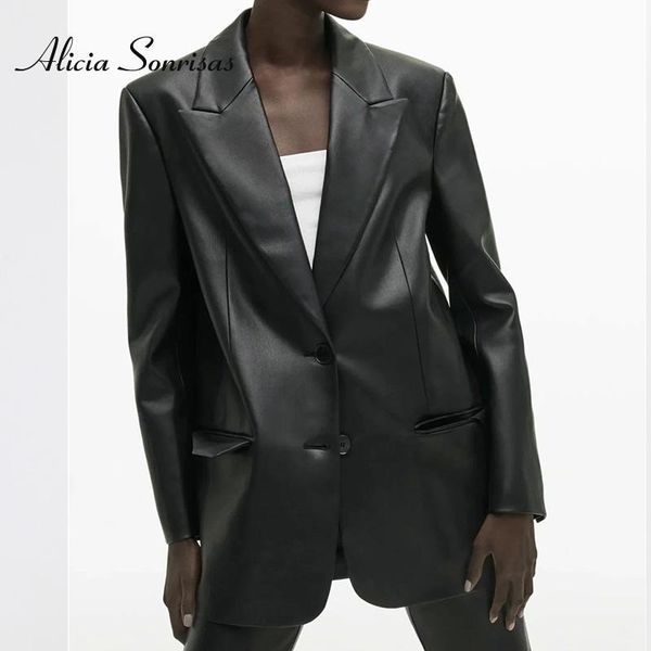 women's suits & blazers pu faux leather for women fashion single-breasted stitching pocket winter black jacket female office ladies coa, White;black
women's suits & blazers pu faux leather for women fashion single-breasted stitching pocket winter black jacket female office ladies coa, White;black