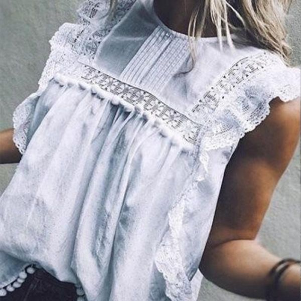 women's tassel sleeveless tunic blouse lace ruffled patchwork o-neck female blouses 2020 summer casual solid ladies tunics 1, White
women's tassel sleeveless tunic blouse lace ruffled patchwork o-neck female blouses 2020 summer casual solid ladies tunics 1, White