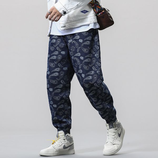 spring and autumn tide brand pants men's national tide printing loose harem pants elastic binding leg capris casual trend pants, Blue
spring and autumn tide brand pants men's national tide printing loose harem pants elastic binding leg capris casual trend pants, Blue