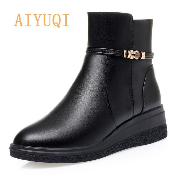 boots aiyuqi ladies snow winter genuine leather casual wedges with wool warm mother shoes short, Black
boots aiyuqi ladies snow winter genuine leather casual wedges with wool warm mother shoes short, Black