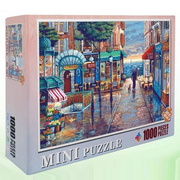 Hommat Jigsaw Puzzles For Adults Kids Puzzle 1000 Pieces Europe Paris Town Rainy Street Walk A Dog Landscape Educational Toys Y200421