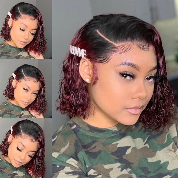 lace wigs jrx water wave human hair front ombre 99j colored brazilian curly short bob pre plucked for black women remy, Black;brown
lace wigs jrx water wave human hair front ombre 99j colored brazilian curly short bob pre plucked for black women remy, Black;brown