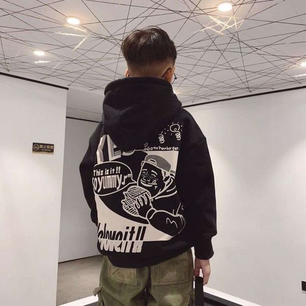 cloth spring 2020 new children's wear korean boy's cartoon hooded plush sweater, Black
cloth spring 2020 new children's wear korean boy's cartoon hooded plush sweater, Black