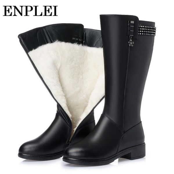 boots enplei winter women genuine leather female high-heeled long wool lined warm snow lady size 35-43, Black
boots enplei winter women genuine leather female high-heeled long wool lined warm snow lady size 35-43, Black