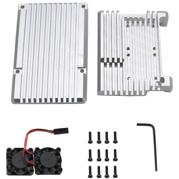 fans & coolings for raspberry pi 4 4b aluminum case enclosure cnc cover with heatsink cooling dual fan model b(silver)1
fans & coolings for raspberry pi 4 4b aluminum case enclosure cnc cover with heatsink cooling dual fan model b(silver)1