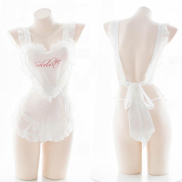 white love apron thong transparent club outfits cosplay maid costume nightwear lingerie festival rave clothes 7911, Black;red
white love apron thong transparent club outfits cosplay maid costume nightwear lingerie festival rave clothes 7911, Black;red