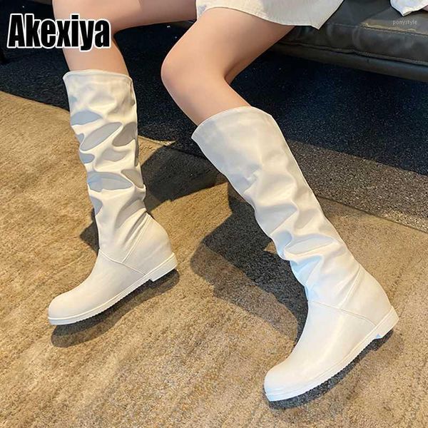 boots knee high leather chunky increase round toe winter women long slip on runway pleated shoes slouth style p1161, Black
boots knee high leather chunky increase round toe winter women long slip on runway pleated shoes slouth style p1161, Black
