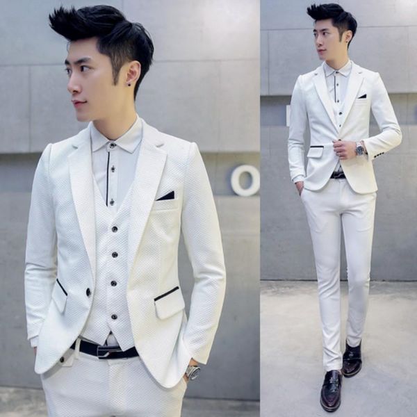 men's suits & blazers (jacket+vest+pants)men slim fit big size m-5xl mens white wedding with pants business formal wear costume homme, White;black
men's suits & blazers (jacket+vest+pants)men slim fit big size m-5xl mens white wedding with pants business formal wear costume homme, White;black